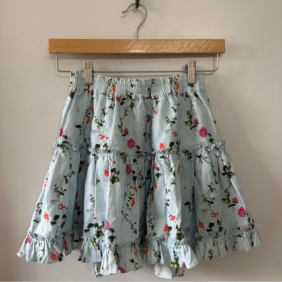 Hill House Home Pond Floral Linen Paz Skirt - Picture 3 of 7